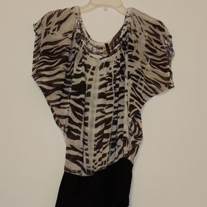 Black and white striped blouse